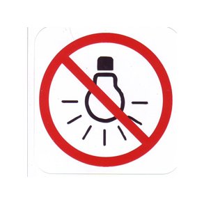 Sluk lyset - 57x57 mm selvkl�bende plast - - leveres i bdt a 10 stk