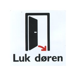 Luk D�ren - 57x57 mm selvkl�bende plast - leveres i bdt a 10 stk