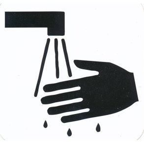 Vask h�nder - 57x57 mm selvkl�bende plast - leveres i bdt a 10 stk