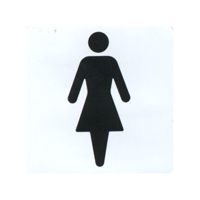 Dametoilet - 57x57 mm selvkl�bende plast - leveres i bdt a 10 stk