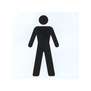 Herretoilet - 57x57 mm selvkl�bende plast - leveres i bdt a 10 stk