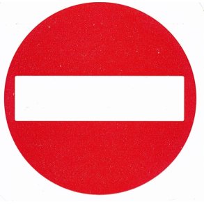 Indk�rsel forbudt - 57x57 mm selvkl�bende plast - leveres i bdt a 10 stk