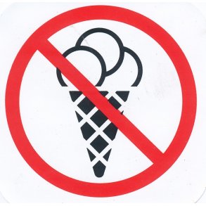 Is forbudt - 57x57 mm selvkl�bende plast - leveres i bdt a 10 stk