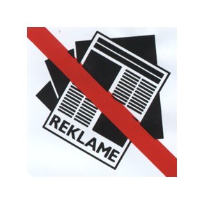 Ingen reklamer - 57x57 mm selvkl�bende plast - leveres i bdt a 10 stk