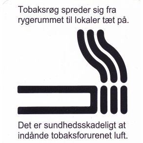 Tobaksrygning tilladt med tekst