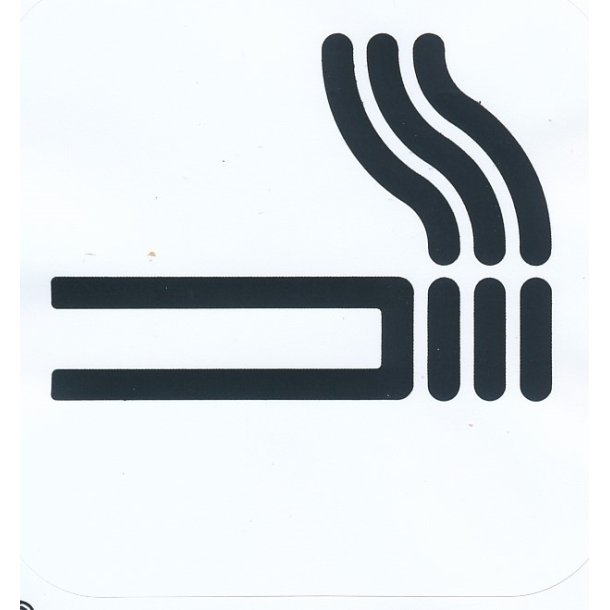 Tobaksrygning tilladt - 57x57 mm selvklbende plast - leveres i bdt a 10 stk