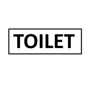 TOILET - folietekst - Bogstavhjde: 1,5 cm