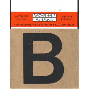 B- selvklbende bogstav  SORT 30 mm  - leveres i bdt. a 10 stk
