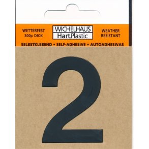 2- selvklbende tal  SORT 15 mm  - leveres i bdt. a 10 stk