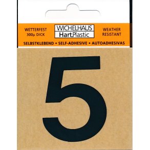 5 - selvklbende tal  SORT 15 mm  - leveres i bdt. a 10 stk
