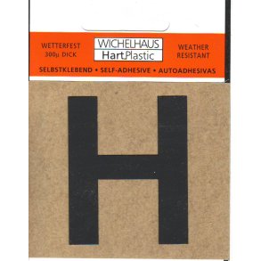 H - selvklbende tal SORT 80 mm  