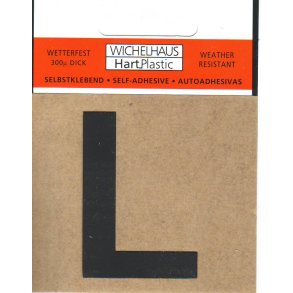 L - selvklbende tal SORT 80 mm  