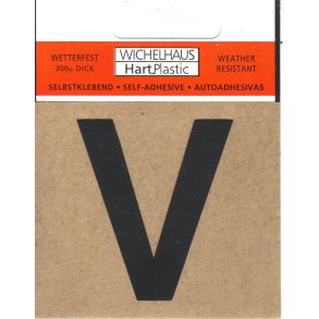 V - selvklbende tal SORT 80 mm  