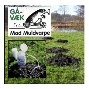 G vk Muldvarp - plastbtte med lg og slange