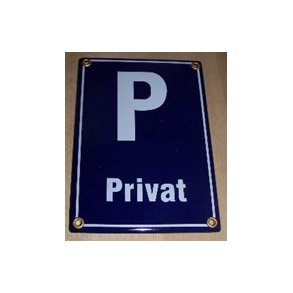P-Privat - emaljeskilt 12x17 cm