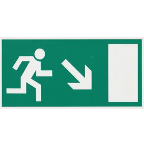 Flugtvejsskilt - flugtvej ned til hjre