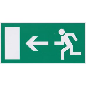 Flugtvejsskilt - flugtvej til venstre