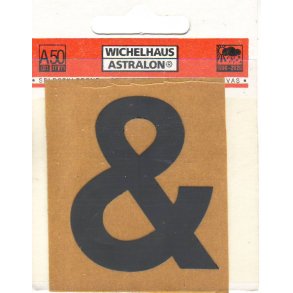 Eurotegn - selvklbende bogstav  SORT 50 mm - bdt. a 10 stk