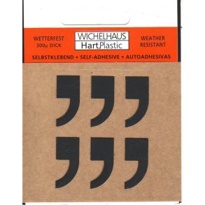 Komma - selvklbende tegn SORT 80 mm  