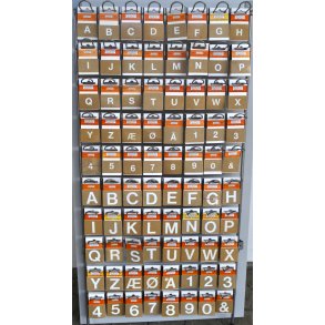 Display til  vg 30  mm sorte og hvide  tal og bogstaver