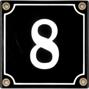 Husnummer i emalje - 1 ciffer