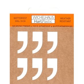 Komma -   Selvklbende bogstav  HVID 50 MM - bdt. a 10 stk