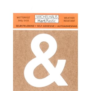 & -   Selvklbende bogstav  HVID 50 MM