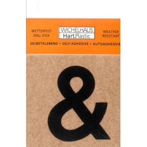 & - selvklbende tegn  SORT 50 mm - bdt  10 stk.