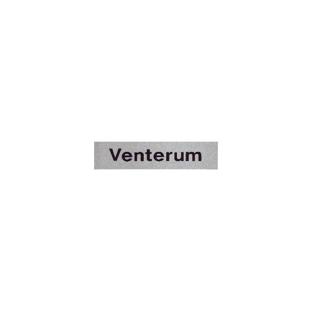 VENTERUM -  selvklbende skilt i aluminium  4,5x16,5  mm