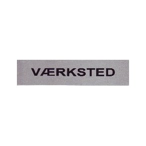 V�RKSTED  selvkl�bende skilt i aluminium  4,5x16,5  mm