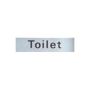 TOILET -  selvkl�bende skilt i aluminium 20x80  mm