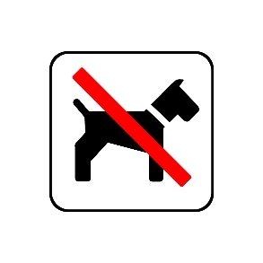 Hund forbudt - symbol 8x8 cm