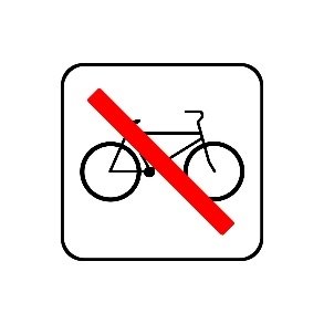 Cykel forbudt - symbol 8x8 cm