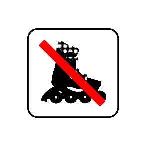 Rullesk�jter forbudt - symbol 8x8 cm