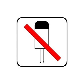 Ingen is - symbol 8x8 cm