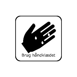 Brug h�ndkl�det - symbol 8x8 cm