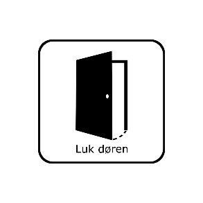 Luk d�ren - symbol 8x8 cm