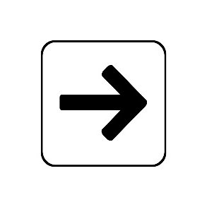 Sort pil - symbol 8x8 cm