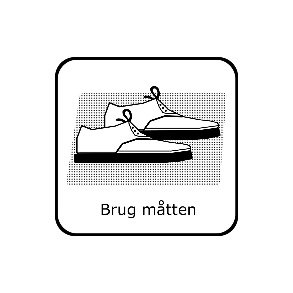 Brug m�tten - symbol 8x8 cm