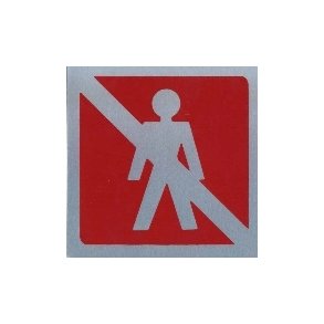 Mobiltelefon forbudt-  selvkl�bende skilt i aluminium 90x90 mm