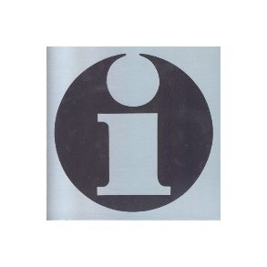 INFORMATION SYMBOL -  selvkl�bende skilt i aluminium 14x14  mm