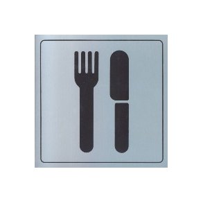 RESTAURANT -  selvkl�bende skilt i aluminium 14x14  mm