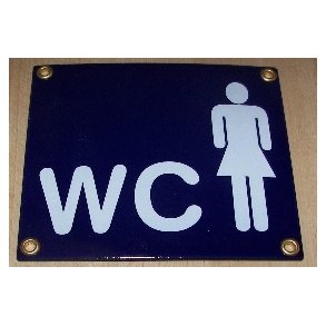 WC - DAMESYMBOL- emaljeskilt 17x12 cm