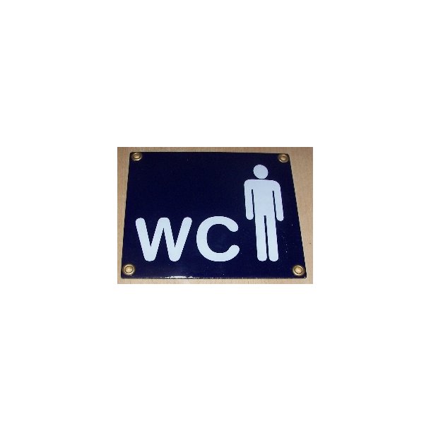 WC - HERRESYMBOL- emaljeskilt 17x12 cm