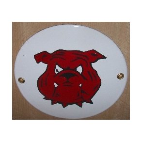 PAS P HUND - ovalt emaljeskilt hvidt  : 12 cm