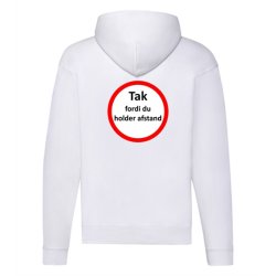 H�ttetr�je med lynl�s med tryk - tak fordi du holder afstand