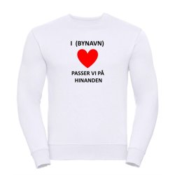 Sweatshirt med tryk HOLD AFSTAND - rundt m�rke