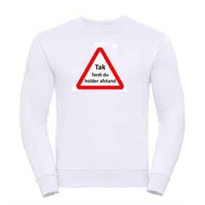 Sweatshirt med tryk Tak fordi du holder afstand - trekant