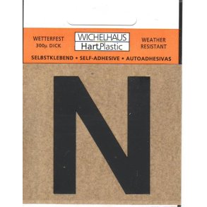 N selvklbende tal  SORT 15 mm  - leveres i bdt. a 10 stk