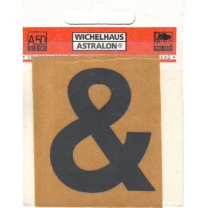 &- selvklbende tegn  SORT 30 mm - leveres i bdt. a 10 stk